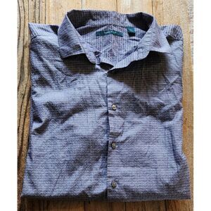 Perry Ellis Mens 3XLT Shirt‎ Purple Button Up Long Sleeve 100% Cotton